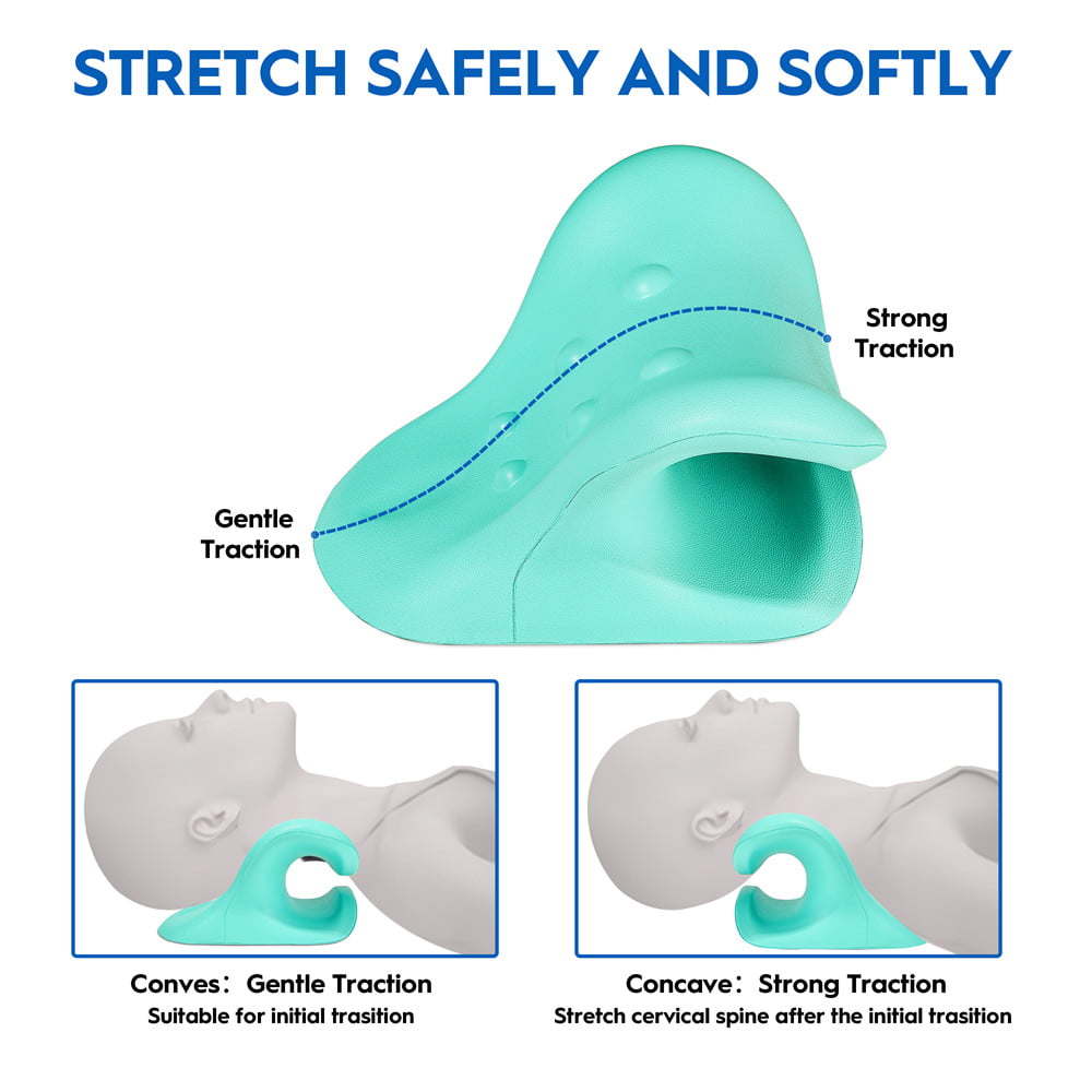 Neck and Shoulder Relaxer; Neck Stretcher for TMJ Pain Relief and Neck Alignment; with Acupressure Massag Design Neck Pain Pillow Cervical Traction Device