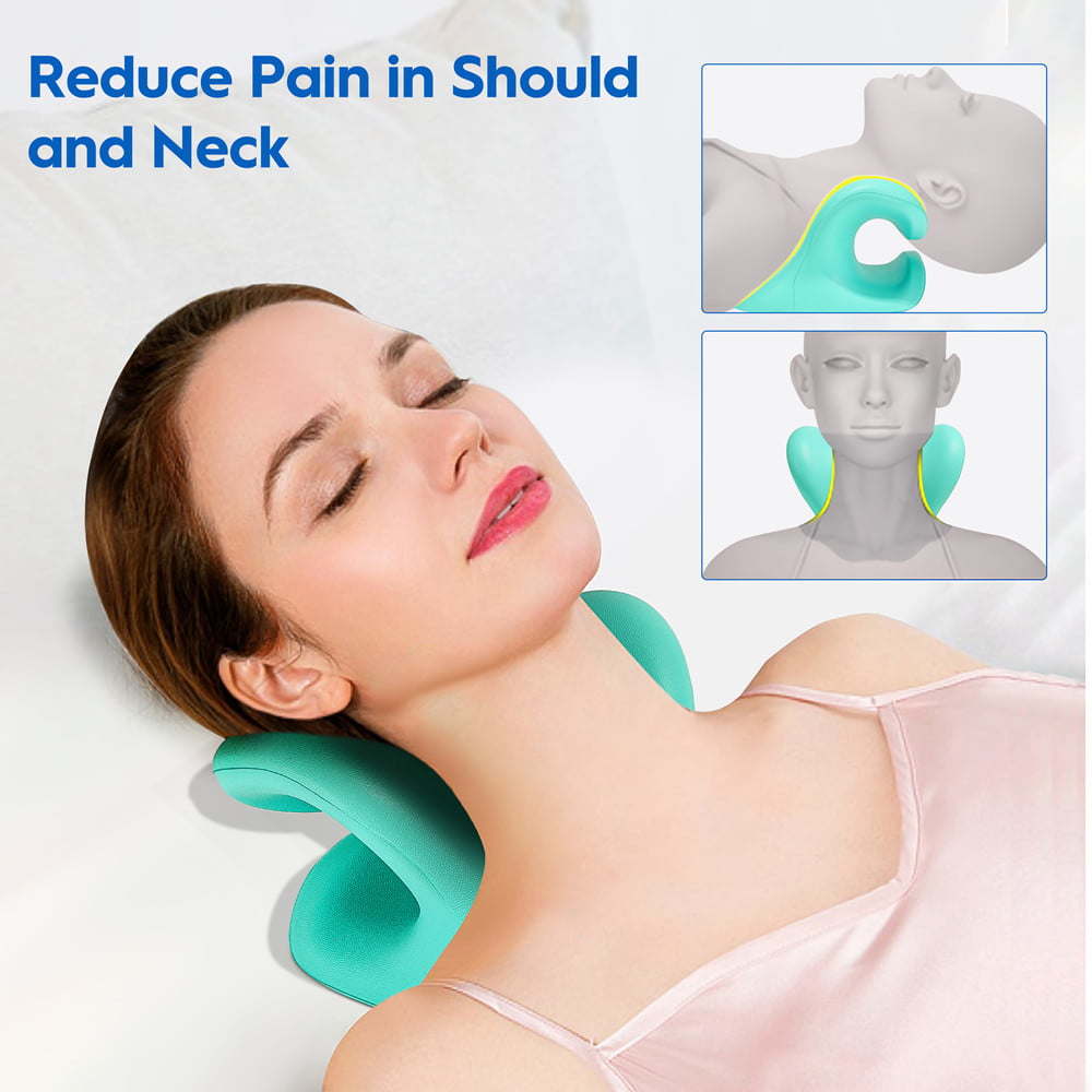 Neck and Shoulder Relaxer; Neck Stretcher for TMJ Pain Relief and Neck Alignment; with Acupressure Massag Design Neck Pain Pillow Cervical Traction Device