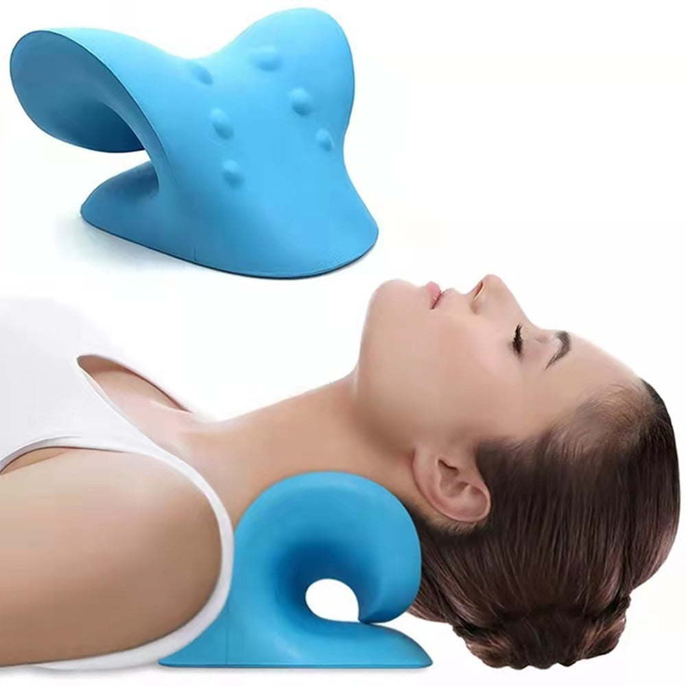 Neck and Shoulder Relaxer;  Neck Stretcher for TMJ Pain Relief and Neck Alignment;  with Acupressure Massag Design Neck Pain Pillow Cervical Traction Device