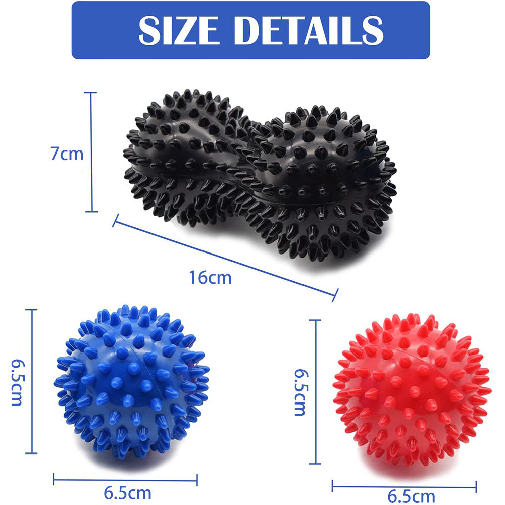 Hedgehog Massage Ball Spiky Peanut Ball Stress Reflexology Trigger Point Massage Balls for Arm Leg Back Feet Hand Muscle Massage