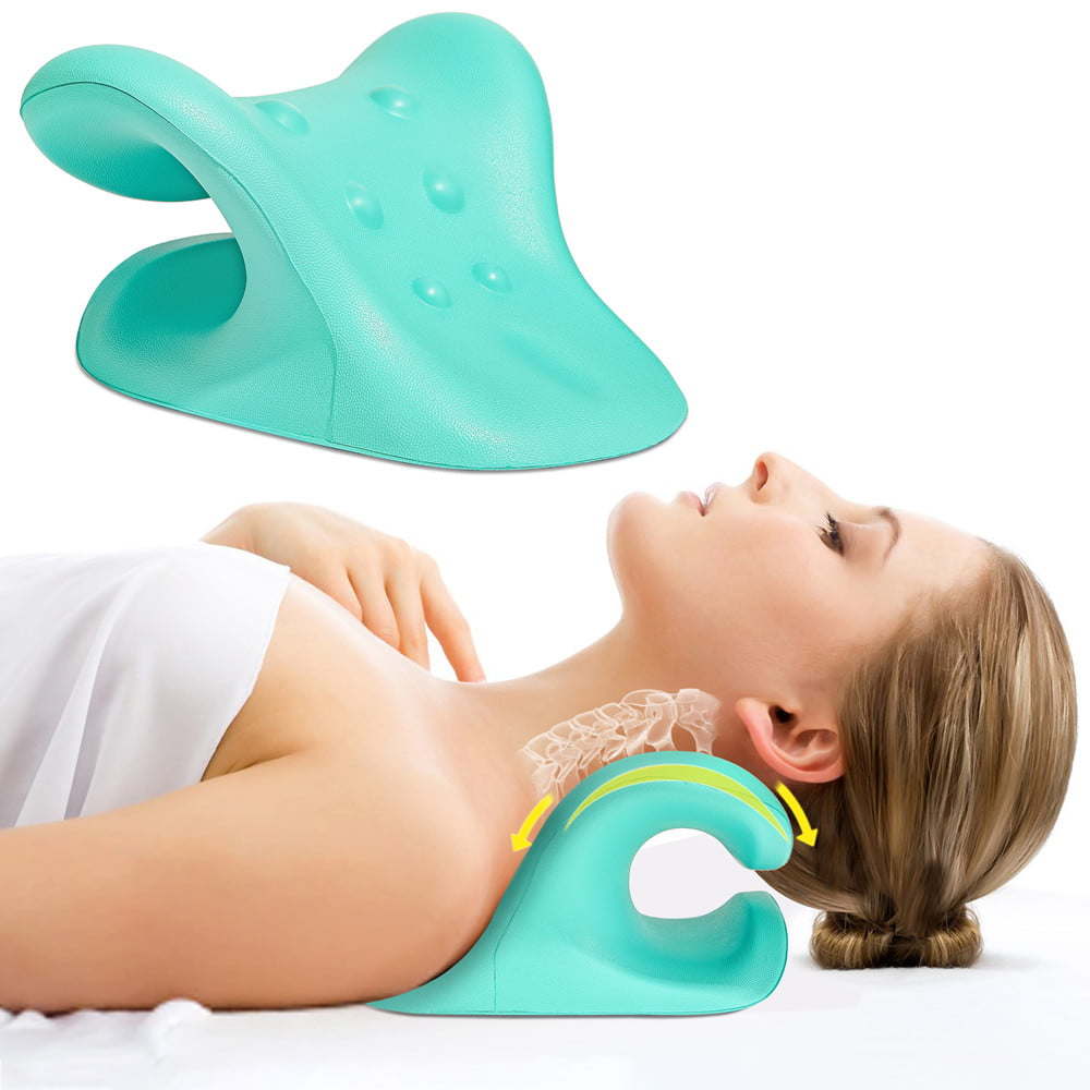 Neck and Shoulder Relaxer;  Neck Stretcher for TMJ Pain Relief and Neck Alignment;  with Acupressure Massag Design Neck Pain Pillow Cervical Traction Device