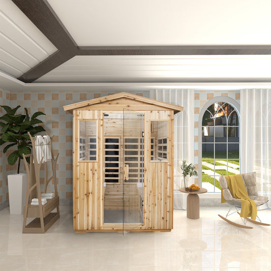 Outdoor four person sauna room