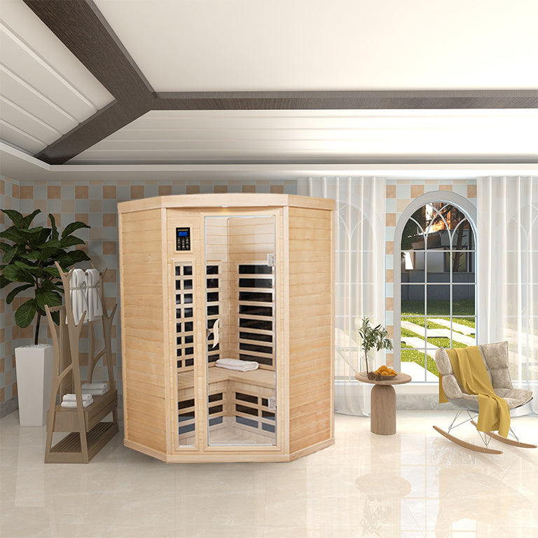 Pentagonal hemlock sauna room