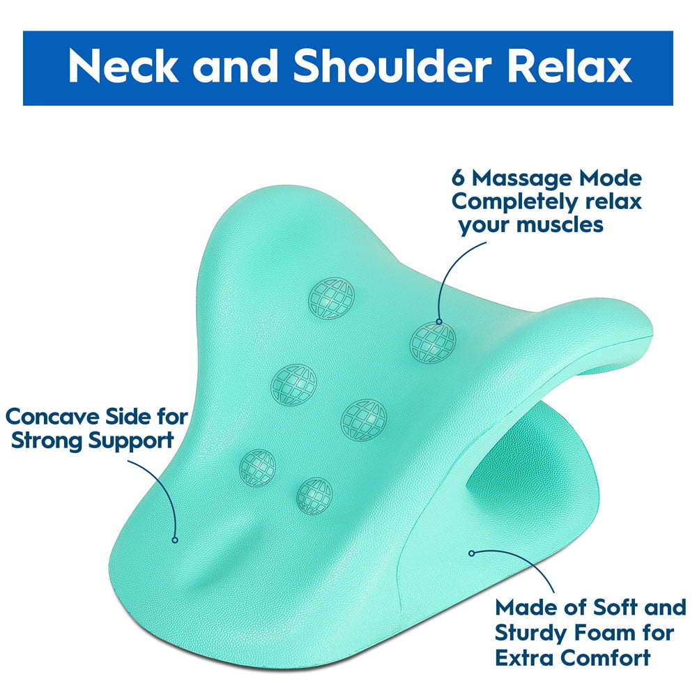 Neck and Shoulder Relaxer;  Neck Stretcher for TMJ Pain Relief and Neck Alignment;  with Acupressure Massag Design Neck Pain Pillow Cervical Traction Device