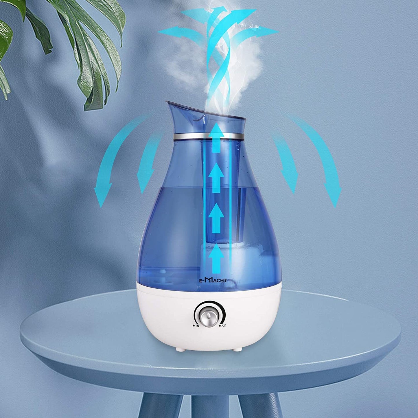 Bosonshop Humidifiers for Bedroom Quiet Ultrasonic Cool Mist Humidifier 2.5L with Auto Shut-Off, Night Light and Adjustable Mist Output, Less Than 30dB, Blue