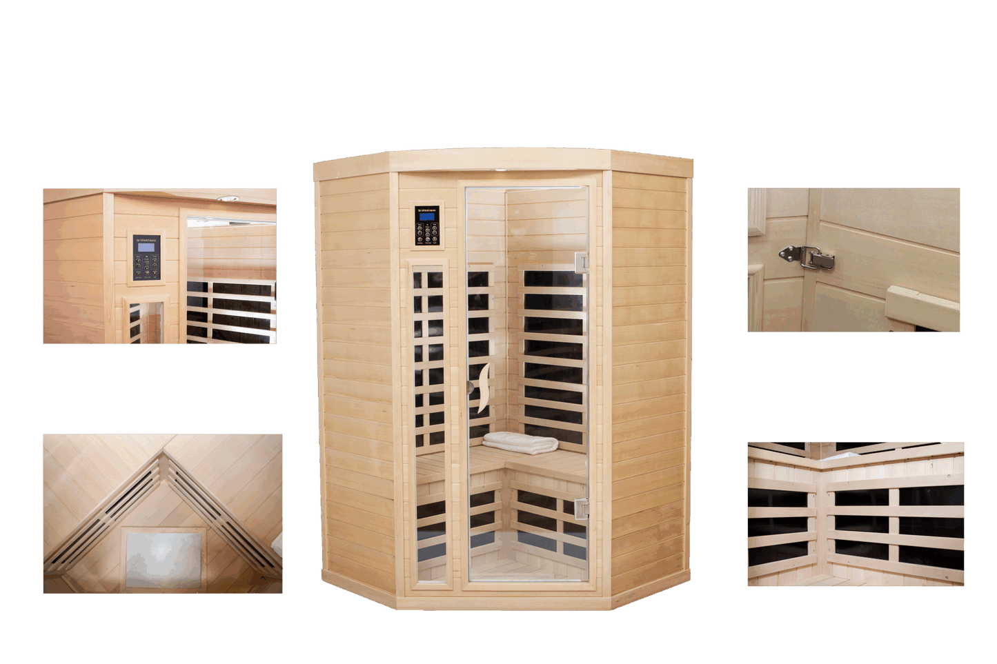 Pentagonal hemlock sauna room